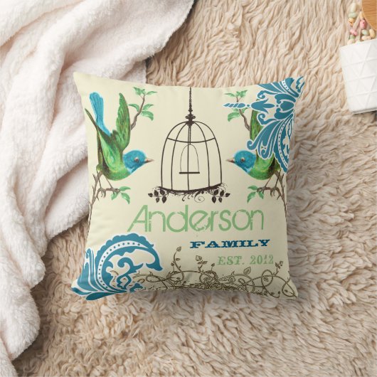 Aangepaste  vogelgriffier Damask Kussen (Deken)