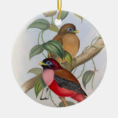 Aangepaste  vogelillustratie + tekst kerst keramisch ornament (Voorkant)