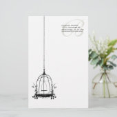 Aangepaste  vogelkooi met vogels Air Mail Briefpapier (Staand voorkant)