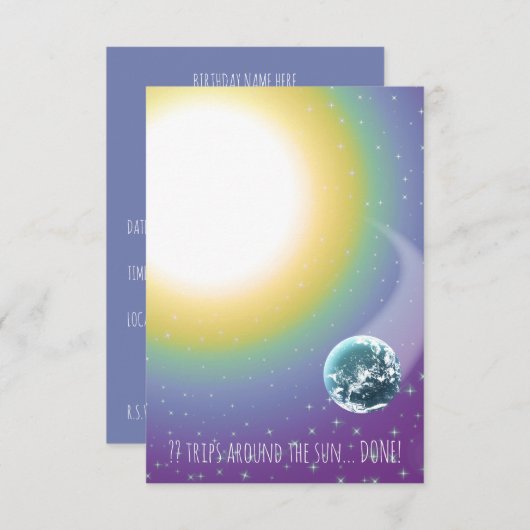 Aangepaste vogelreizen rond de zon kaart (Voorkant / Achterkant)