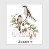 Aangepaste vogels in rode bessenboom sticker (Vel)