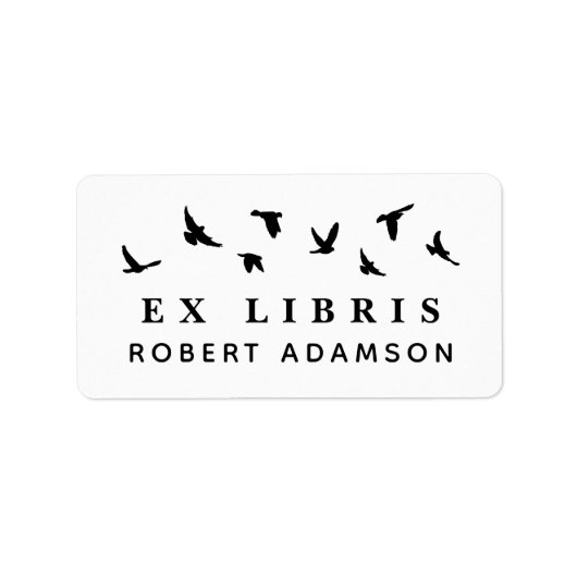 Aangepaste vogels persoonlijke bibliotheek ex libr etiket (Voorkant)