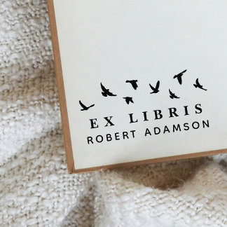 Aangepaste vogels persoonlijke bibliotheek ex libr zelfinktende stempel