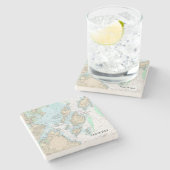 Aangepaste volgorde: Casco Bay Authentic Nautical  Stenen Onderzetter (Zijkant)