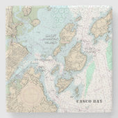 Aangepaste volgorde: Casco Bay Authentic Nautical  Stenen Onderzetter (Voorkant)
