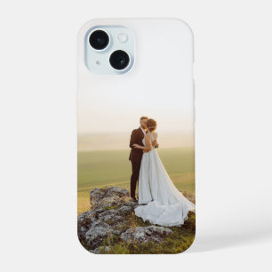 Aangepaste volledige foto bruiloft koppel jubileum iPhone 15 case