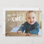 Aangepaste Volledige Foto Eerste Verjaardag Uitnod Kaart (Voorkant)