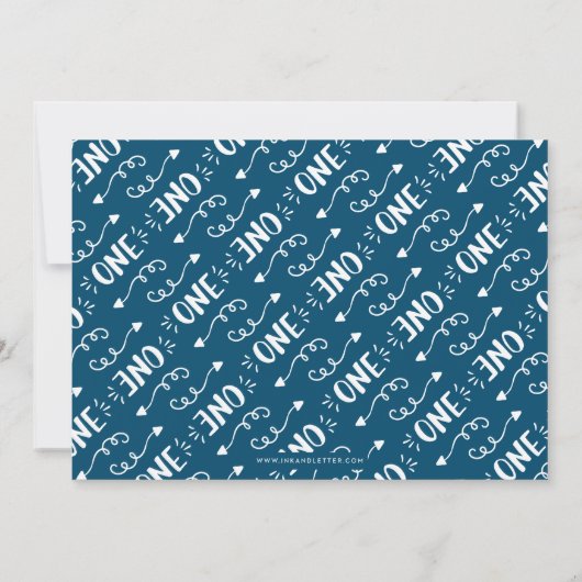 Aangepaste Volledige Foto Eerste Verjaardag Uitnod Kaart (Achterkant)