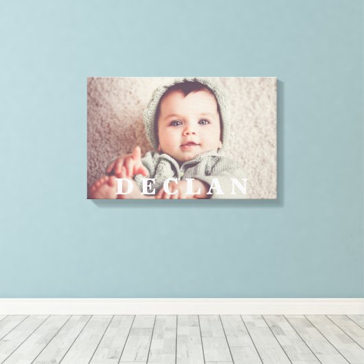 Aangepaste volledige foto portret van kind canvas afdruk (Insitu (Houten vloer))