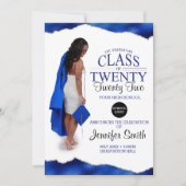 Aangepaste volledige hoofdfoto Blauwe Afstuderen u Kaart (Voorkant)