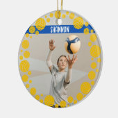 Aangepaste Volleybal Foto Naam Jaar  Keramisch Ornament (Links)