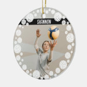 Aangepaste Volleybal Foto Naam Jaar  Keramisch Ornament (Links)