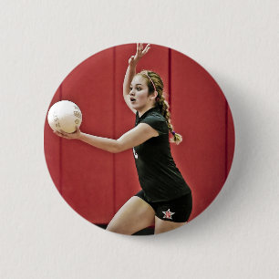 Aangepaste volleybal Fotosport Ronde Button 5,7 Cm