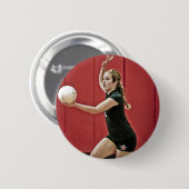 Aangepaste volleybal Fotosport Ronde Button 5,7 Cm (Voorkant /achterkant)