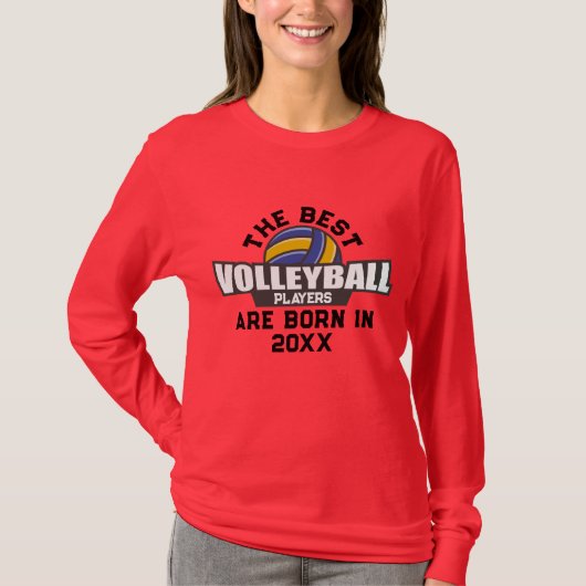 Aangepaste Volleybal Geboorte Jaar Naam Nummer T-shirt (Voorkant)
