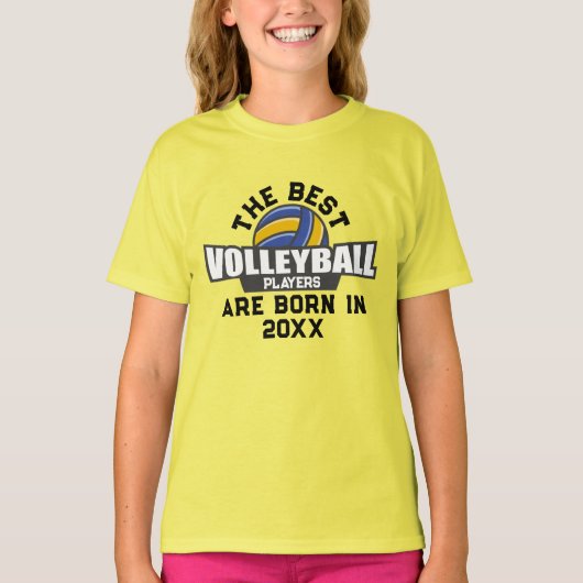 Aangepaste Volleybal Geboorte Jaar Naam Nummer T-shirt (Voorkant)