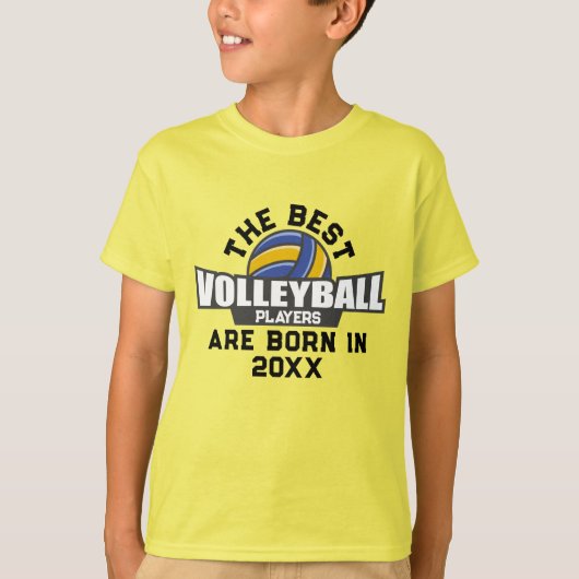 Aangepaste Volleybal Geboorte Jaar Naam Nummer T-shirt (Voorkant)