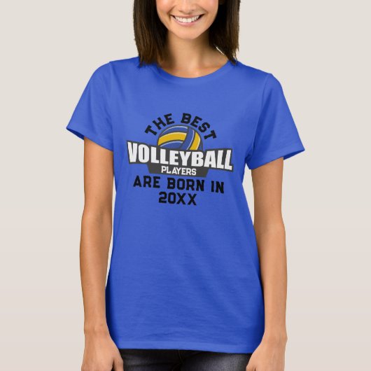 Aangepaste Volleybal Geboorte Jaar Naam Nummer T-shirt (Voorkant)