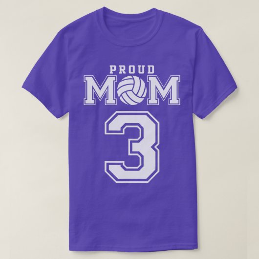 Aangepaste Volleybal-mama Nummer 3 Aangepast T-shirt (Design voorkant)