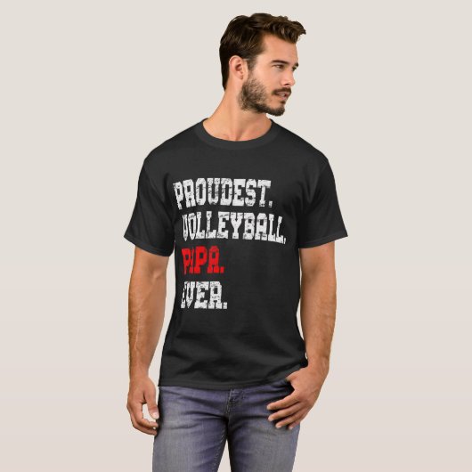 Aangepaste Volleybal Papa Beste Papa ooit T-shirt (Voorkant volledig)