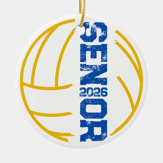 Aangepaste volleybal senior jaar noodlijdend aanta keramisch ornament (Voorkant)