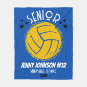 Aangepaste Volleybal Senior Night Afstudeerproject Fleece Deken (Voorkant)