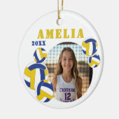 Aangepaste Volleybal Speler Foto Kerst Ornament (Links)