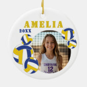 Aangepaste Volleybal Speler Foto Kerst Ornament (Achterkant)