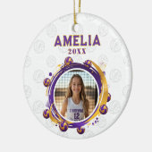 Aangepaste Volleybal Speler Foto Kerstmis Keramisch Ornament (Links)