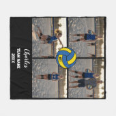 Aangepaste Volleybal Speler Fotocollage met Naam Fleece Deken (Voorkant (Horizontaal))
