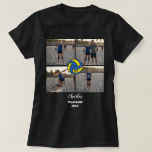 Aangepaste Volleybal Speler Fotocollage met Naam T-shirt