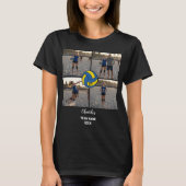 Aangepaste Volleybal Speler Fotocollage met Naam T-shirt (Voorkant)