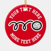 Aangepaste volleybal sporten kerstboom ornament (Voorkant)