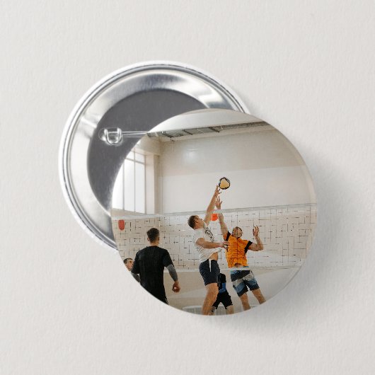 Aangepaste volleybal Team Foto Ronde Button 5,7 Cm (Voorkant /achterkant)