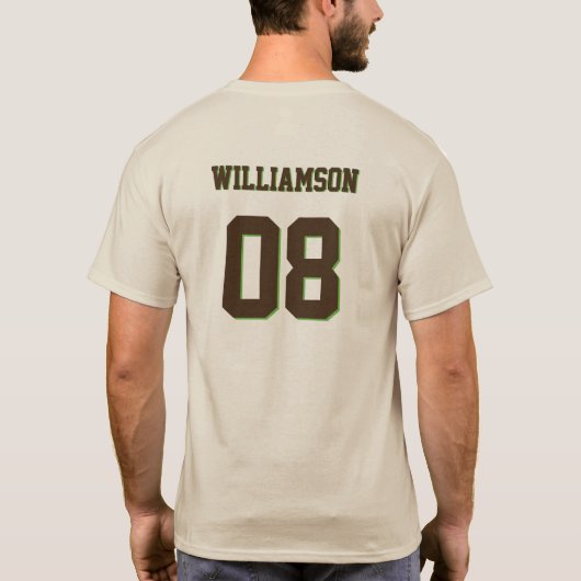 Aangepaste volleybal toernooi jaar naam nummer t-shirt (Achterkant)