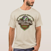 Aangepaste volleybal toernooi jaar naam nummer t-shirt (Voorkant)