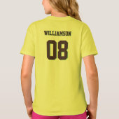 Aangepaste volleybal toernooi jaar naam nummer t-shirt (Achterkant)