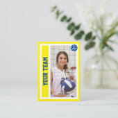 Aangepaste Volleybal Trading Kaart (Heldergeel) Contactkaartje (Staand voorkant)