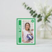 Aangepaste Volleybal Trading Kaart (Kelly Green) Contactkaartje (Staand voorkant)