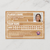 Aangepaste Volleybal Trading Kaart (Kelly Green) Contactkaartje (Achterkant)