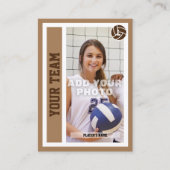 Aangepaste volleybal Trading Kaart (lichtbruin) Contactkaartje (Voorkant)