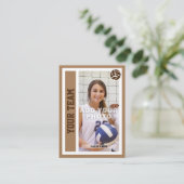 Aangepaste volleybal Trading Kaart (lichtbruin) Contactkaartje (Staand voorkant)