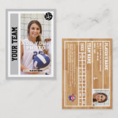 Aangepaste volleybal Trading Kaart (lichtgrijs) Contactkaartje (Voorkant / Achterkant)