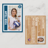 Aangepaste Volleybal Trading Kaart (Ocean Blue) Contactkaartje (Voorkant / Achterkant)