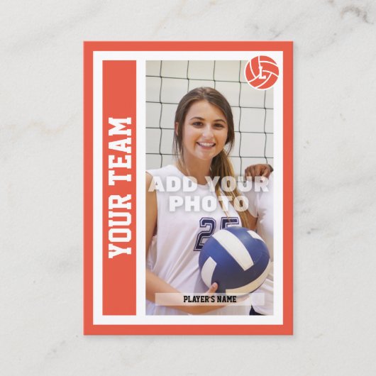 Aangepaste Volleybal Trading Kaart (Sinaasappel Ro Contactkaartje (Voorkant)