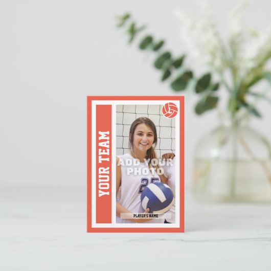 Aangepaste Volleybal Trading Kaart (Sinaasappel Ro Contactkaartje (Staand voorkant)