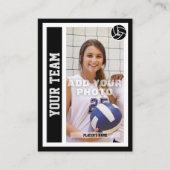 Aangepaste Volleybal Trading Kaart (zwart) Contactkaartje (Voorkant)