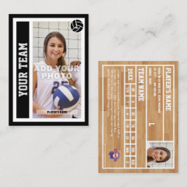 Aangepaste Volleybal Trading Kaart (zwart) Contactkaartje