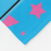 Aangepaste volleybalblauwe roze sterren fleece deken (Hoek)