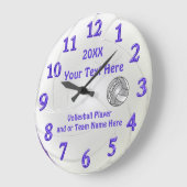 Aangepaste Volleybalklokken met drie tekstvakken Grote Klok (Hoek)